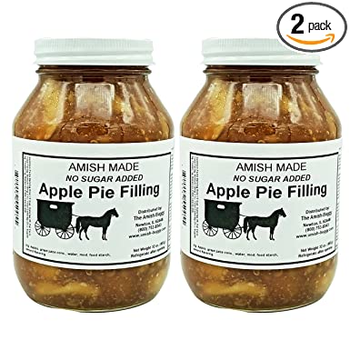 Amish Pie Filling - TWO 32 Oz Jars (Apple No Sugar Added)