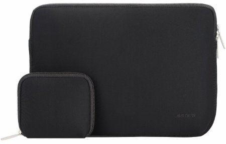 Mosiso Laptop Sleeve, Water Repellent Neoprene Case Bag Cover for Acer Switch Alpha 12 / MacBook 12" with Retina [2015/2016 Release] / Surface Pro 4 3 with Small Case for Charger or Magic Mouse, Black