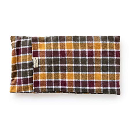 Comfy Warmer Microwaveable Organic Flaxseed Heating Pad with Washable Case Made in The USA (21" x 11", Autumn Plaid)