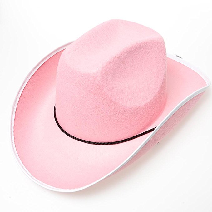 US Toy - H373 Cowboy Hat-Pink, Made of felt, Opening Size: 25" Circumference