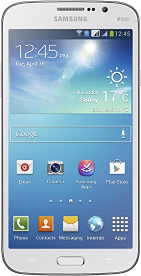 Samsung Galaxy Mega I9152 5.8" Android Smart Phone (Unlocked) - White, Dual-core 1.4 GHz, Dual Camera with Flash (8MP/1.9 MP), Dual SIMs