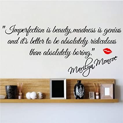 Decalgeek DG-MIIB-1 Imperfection is Beauty-Marilyn Monroe Wall Sticker Quote Decal Art Décor