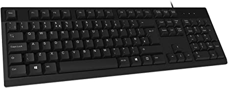 JUSTOP Extra Value Wired Desktop PC Computer Keyboard Slim UK Layout USB / PS2 Connectors