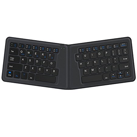 iClever Bluetooth Keyboard Ultra Compact Foldable Universal Wireless Keyboard for iPhone 7/7 plus, Android, IOS, Smart Phones