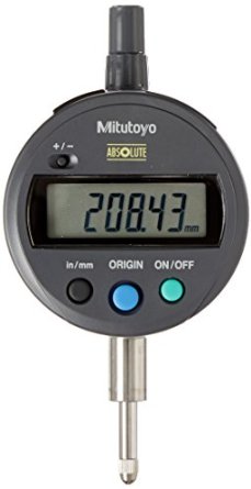 Mitutoyo 543-783B Absolute Digimatic Indicator, ID-S-Type, Flat Back, #4-48 UNF Thread, 3/8" Stem Dia., 0-0.5" Range, 0.0005" Resolution,  /-0.0008" Accuracy, Meets IP42 Specifications