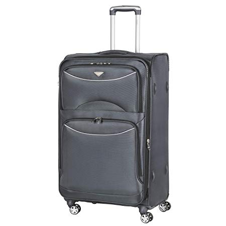 Flight Knight Lightweight 8 Wheel 1680D Soft Case Suitcases Maximum Size for Delta, Virgin Atlantic Airlines Cabin & Hold Luggage Options Approved for 48 Airlines Including easyJet, BA & Many More