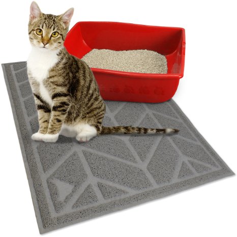 Cat Litter Mat by Alpine Neighbor  XL Jumbo Size to Trap Litter and Keep Floors Clean  Decorative Chevron Design Cover Extra Large Kitty Litterbox Tray for Small Pet Rug CatsDog Food Cleaning Mats