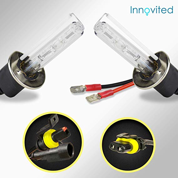 Innovited HID Xenon H1 8000K Replacement Bulbs (1 Pair Ice Blue) - 2 Year Warranty