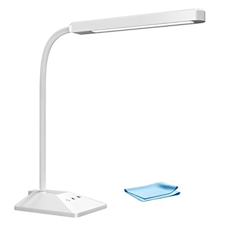 Reading Lamp, TopElek Desk Lamps with 3 Varying Colour, 5 Brightness Levels Table Lamps for Eye-care,Touch Sensitive Control, Longevity Gooseneck Light for Office,Home,Reading,Study, Work【8W】