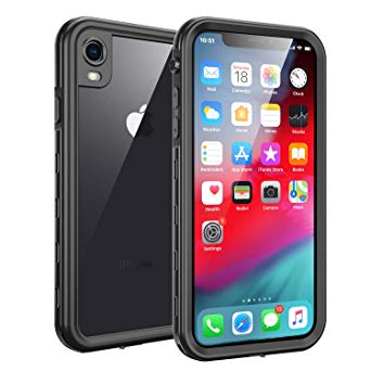iPhone XR Waterproof Case, Fansteck IP68 Waterproof/Snowproof/Shockproof/Dirtproof, Full-Body Protective Case with Built-in Screen Protector (6.1-inch) (Black)