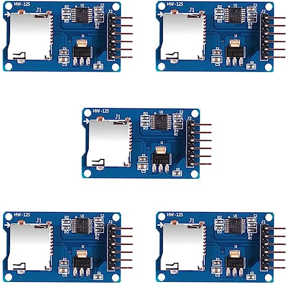 Aoicrie 5Pcs Micro SD Mini TF Card Adater Reader Module - Micro SDHC SPI Interface Driver Module with chip Level Conversion for R3 MEGA 2560 Due