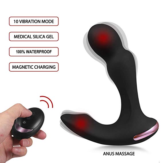 Rechargeable Electric Massager with 10 Multiple Vibrating Speed and Patterns, Wireless Remote Control Therapeutic Personal Massager for Body Deep Tissue Massage, Waterproof & Whisper Quiet