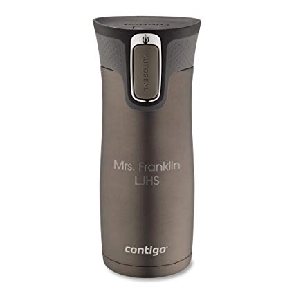 Personalized Contigo Latte West Loop Autoseal 16 Oz Stainless Steel Travel Mug, Mug with Engraving Included