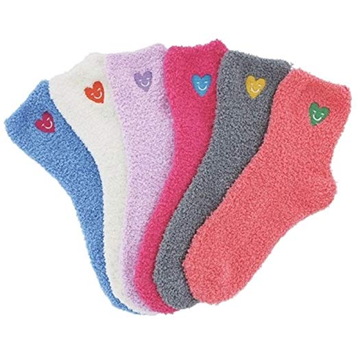 6 Pairs: Super Soft Fuzzy Socks – Assorted Styles