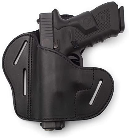 Relentless Tactical The Ultimate 3 Slot OWB Leather Gun Belt Holster - Fits S&W Shield/Glock/Springfield XD