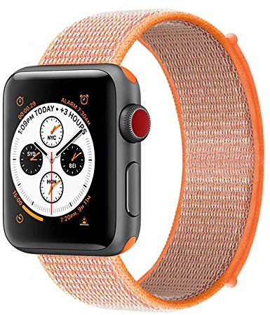 KONGAO Nylon Band Compatible for Apple Watch Band 38MM 40MM 42MM 44MM, Soft Lightweight Breathable Nylon Replacement Sport Strap Compatible for Apple Watch iwatch Series 5/4/3/2/1