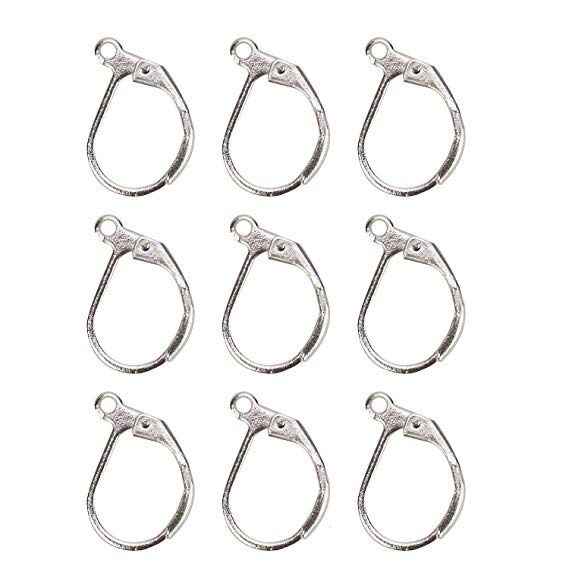 100PCS Silver Plated Leverback Earrings Earring Findings By IDS-1510MM