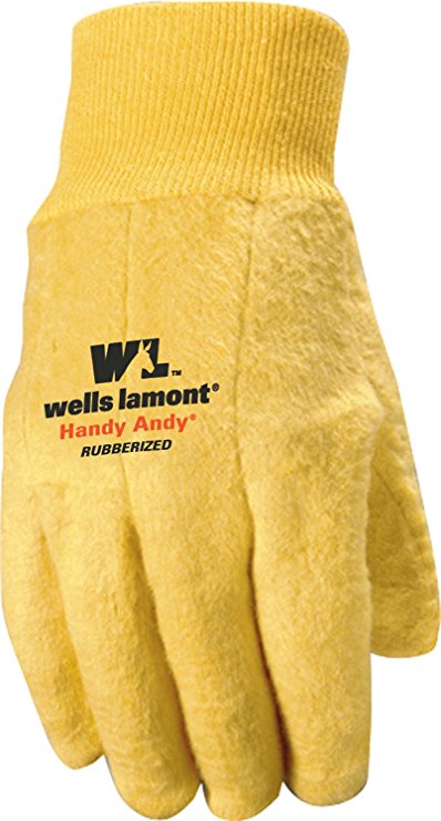 Wells Lamont Original Handy Andy Men’s Chore Glove with Rubber Lining, 16-Ounce Knit, Golden Brown, Extra Large (635XL)