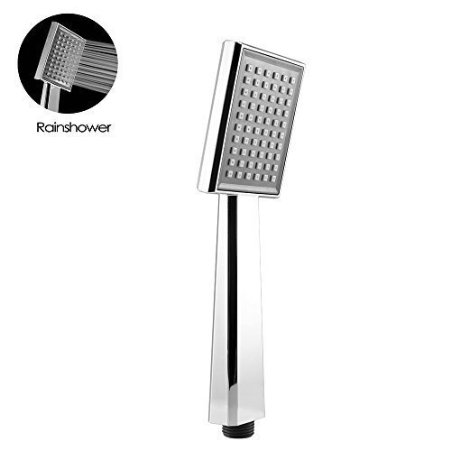 LORDEAR® HS14105 - Handheld Shower Head, Square head, Single Function, Chrome Plated Finish, Rubber Nozzle, Resistant Shell, Eco Friendly and High Quality Manufacturing