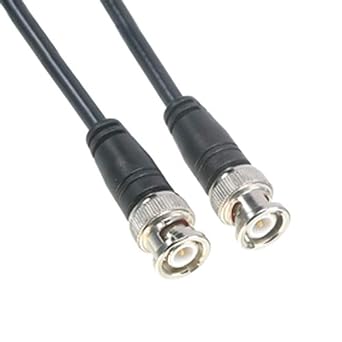 Amphenol CO-058BNCX200-015 Black RG58 Coaxial Cable, 50 Ohm, BNC Male to BNC Male, 15'