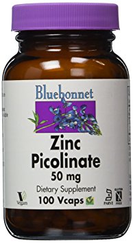 BlueBonnet Zinc Picolinate Vegetarian Capsules, 50 mg, 100 Count