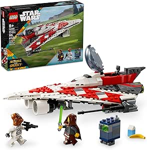 LEGO Star Wars Jedi Bob’s Starfighter Buildable Toy Vehicle, Brick Built Star Wars Starship with Jedi Bob Minifigure, Birthday Gift Idea for Boys, Girls or Any Fan Ages 8 and Up, 75388