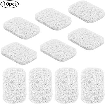 Rocutus 10 Pieces Soap Saver,Soap Saver Non-Slip PVC Dishes Soap Holder Accessory for Bath Supplies (White)