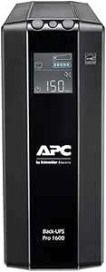 APC by Schneider Electric Back UPS Pro - BR1600MI - UPS 1600VA (8 IEC Outlets, LCD Interface, 1GB Dataline Protection),Black