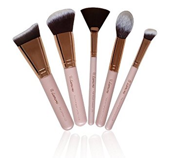 Contour Brush Set - Synthetic Sculpting and Highlighting Kit - Cream Blush Powder Flat Nose Round Small Angled Fan Tapered Precision Powder Kabuki Foundation Contouring Makeup Brushes