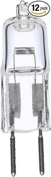 Satco 10T3/CL Halogen Bi Pin Halogen, 10W G4 T3, Clear Bulb [Pack of 12]