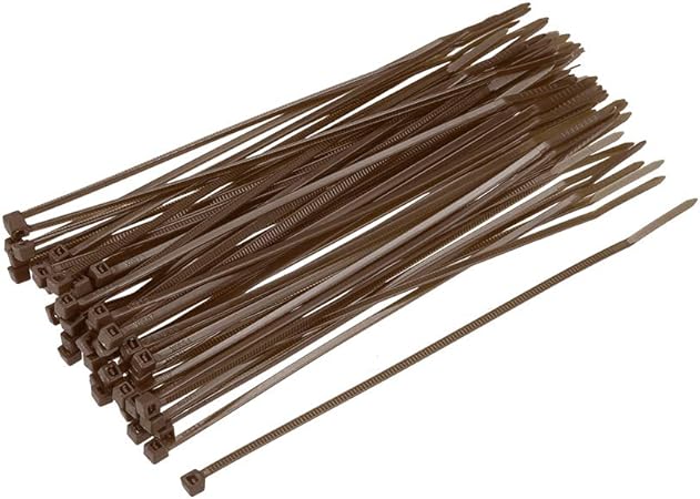 uxcell 80pcs Cable Zip Ties Nylon Cable Wire Ties 6 Inch Self-Locking Nylon Tie Wraps Brown