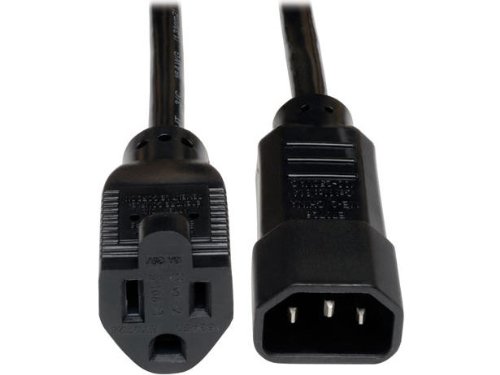 Tripp Lite Standard Computer Power Cord 10A,18AWG (IEC-320-C14 to NEMA 5-15R) 2-ft.(P002-002-10A)