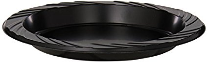 Genuine Joe GJO10427 Plastic Round Plate, 6" Diameter, Black (Pack of 125)