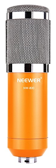 Neewer NW-800 Professional Studio Broadcasting & Recording Microphone Set: (1)NW-800 Condenser Microphone   (1)Microphone Shock Mount   (1)Ball-type Anti-wind Foam Cap   (1)3.5mm to XLR Cable(Yellow)