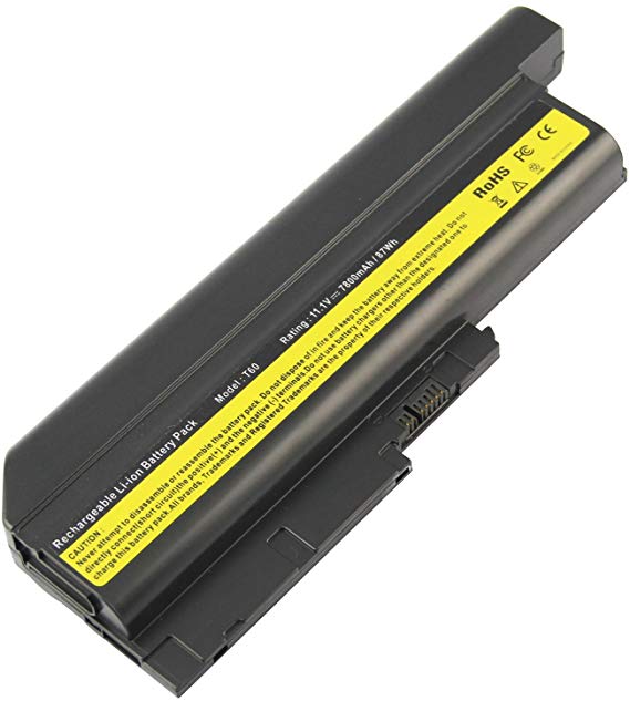 Futurebatt 9Cell 7800mAh Laptop Battery for Lenovo IBM Thinkpad T60 T60p T61p R60 R60e R61 R61i R500 W500 T500 SL300 SL400 SL500 Z60 Z61 Z61p 40Y6795 42T4619 42T4620 92P1133