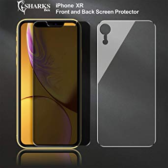 SHARKSBox iPhone XR Privacy Screen Protector for Apple iPhone XR Anti-Spy Front and Back Tempered Glass Screen Protector Film [Anti-Scratches][Case Friendly] Compatible with iPhone XR 6.1"