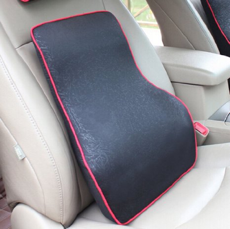 Dreamer Car High Resilience Memory Foam Lumbar Back Support Cushion Pillow Well-made Lining Fabric Effectively Ease the Lower Back Pain(Black)