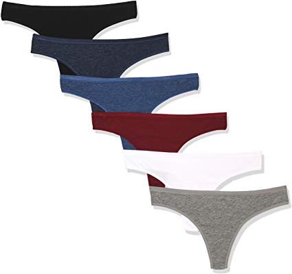 Madeline Kelly Women's 6 Pack Cotton Thong Panty