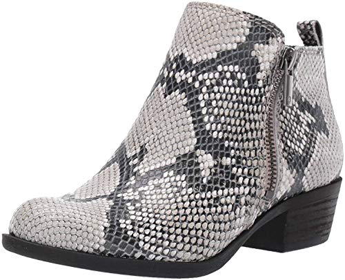 Lucky Brand Women's Basel Black/White Snake Low Cut Ankle Booties