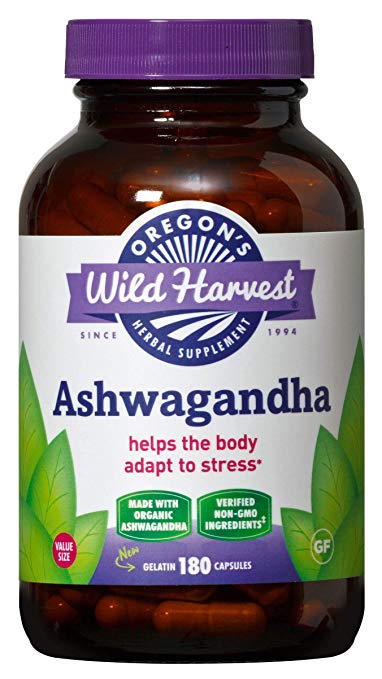 Oregon's Wild Harvest Organic Ashwagandha Non-GMO Herbal Supplements, 180Count