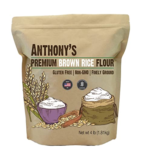 Anthony's Brown Rice Flour, 4lb, Batch Tested Gluten Free, Product of USA
