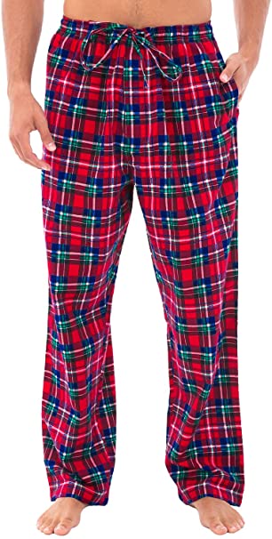 Alexander Del Rossa Men's Lightweight Flannel Pajama Pants, Long Cotton Pj Bottoms