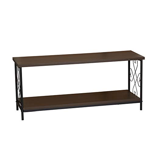 Household Essentials 8043-1 Victorian Wooden Coffee Table with Storage Shelf