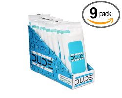 Quick DUDE Shower Body Wipes, 8ct Per Pack, Unscented, Naturally Soothing Aloe and Hypoallergenic Cleansing Cloths (9 Packs)