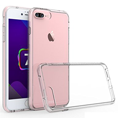 iPhone 7 Plus Clear Case, AnoKe [Scratch Resistant] Acrylic Hard Cover With Rubber TPU Bumper Hybrid Ultra Slim Protective for Apple iPhone 7 Plus- TM Clear