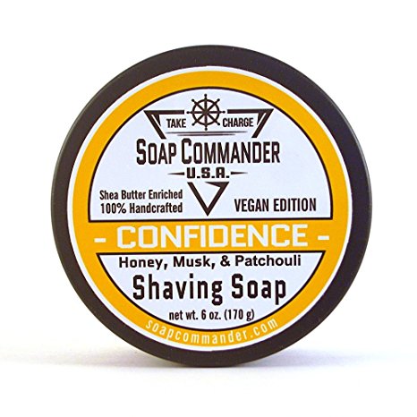 Soap Commander Vegan Shave Soap (Confidence - Honey,Musk and Patchouli