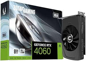 Zotac GAMING GeForce RTX 4060 8GB Solo DLSS 3 8GB GDDR6 128-bit 17 Gbps PCIE 4.0 Super Compact Gaming Graphics Card, ZT-D40600G-10L