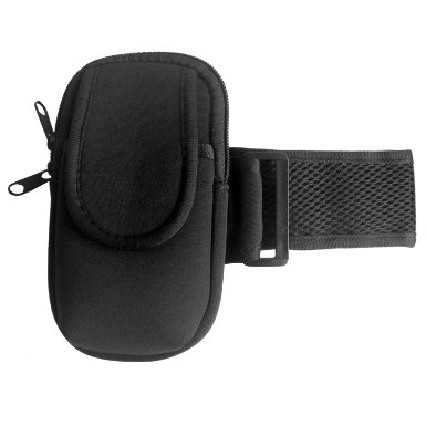 Adjustable Sports Armband Bag, Kingstar Outdoor Multifunctional Double Pockets Zipper Nylon Arm Bag for Running, Cycling, or in the Gym (Black-b)