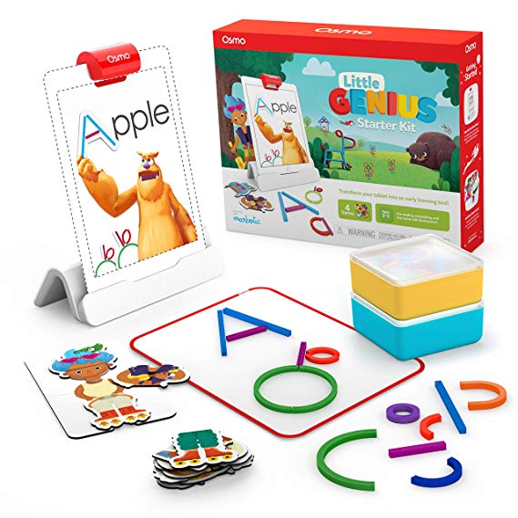 Osmo -Little Genius Starter Kit for iPad - 4 Hands-On Learning Games - Preschool Ages - Problem Solving, & Creativity (Osmo iPad Base Included)