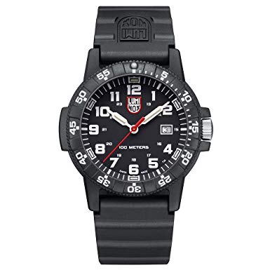 Luminox Leatherback Sea Turtle Giant 0320 series Watch with carbon compound Case Black|White Dial and PU Black Strap XS.0321